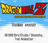 Dragon Ball Z Legendary Super Warriors title screen for GameBoy Color